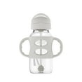thumbnail image 2 of Dr. Brown's Milestones Wide-Neck Sippy Straw Bottle, 100% Silicone Handles, 9oz/270ml, 6m+, Gray, 2 of 8