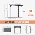 thumbnail image 2 of BaPiPro 8'x5' Hardtop Gazebo with Aluminum Frame & Polycarbonate Panel, Wall Mounted Gazebos Pergola, Outdoor Patio Grill Gazebo for Backyard, Garden, Deck, 2 of 8