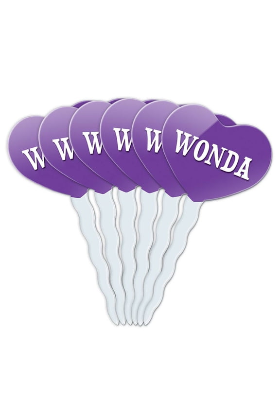 Wonda Heart Love Cupcake Picks Toppers - Set of 6