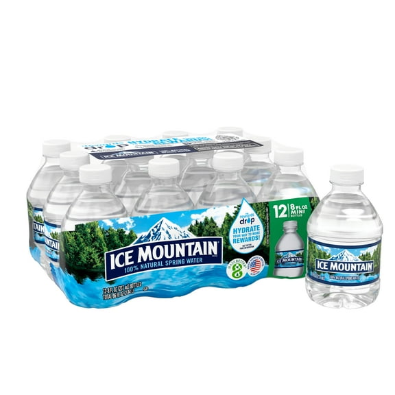 Ice Mountain Spring Water, 8 Fl Oz, 12-Pack Plastic Bottles