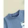 thumbnail image 4 of Toddler Boys Summer Outfits Pocket Short Sleeve T-Shirts Tops and Dinosaur Print Elastic Waist Long Pants Set, 4 of 8