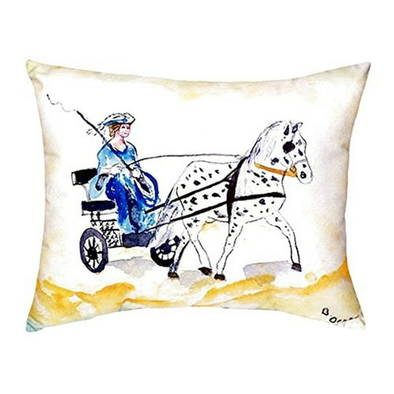 Betsy Drake NC516 16 x 20 in. Carriage & Horse No Cord Pillow