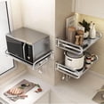 thumbnail image 6 of Stainless Steel Microwave Oven Wall Mount Shelf with 5 Hooks, Dingrich Kitchen Organizer Storage Holder Oven Bracket Wall Mounted, 6 of 10