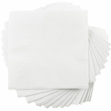 JAM Paper Small Beverage Napkins, 5 x 5, White, 40/Pack