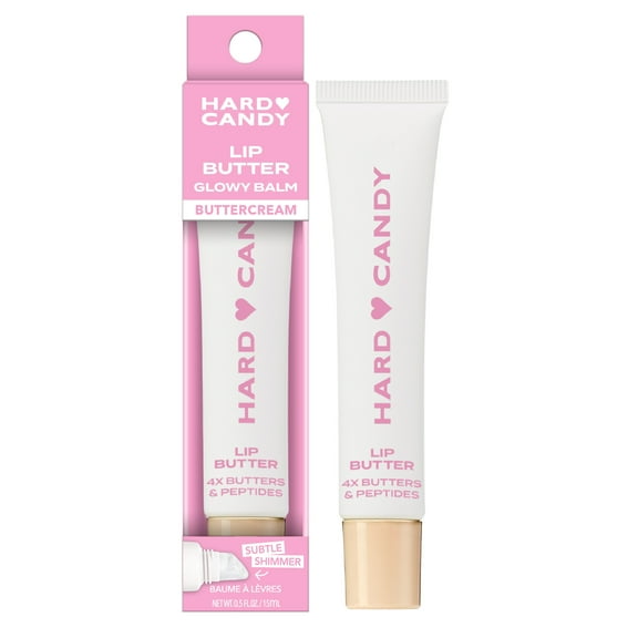 Hard Candy Lip Butter Glowy Balm, Buttercream, Subtle Shimmer, Shine, Hydration, 15mL Tube