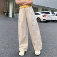 thumbnail image 6 of THJRPQJFD Girls Wide Leg Cargo Pants Lightweight Quick Dry Loose Fit Trousers Elastic Waist Casual Track Pants Summer Parachute Preppy School Clothes, 6 of 8