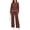 E Brown, variant on UVN Outfits Sets for Women Casual 2 Piece Lounge Sets Fall Long Sleeve Tops and Wide Leg Pants Tracksuits Pajamas Sets with Pockets
