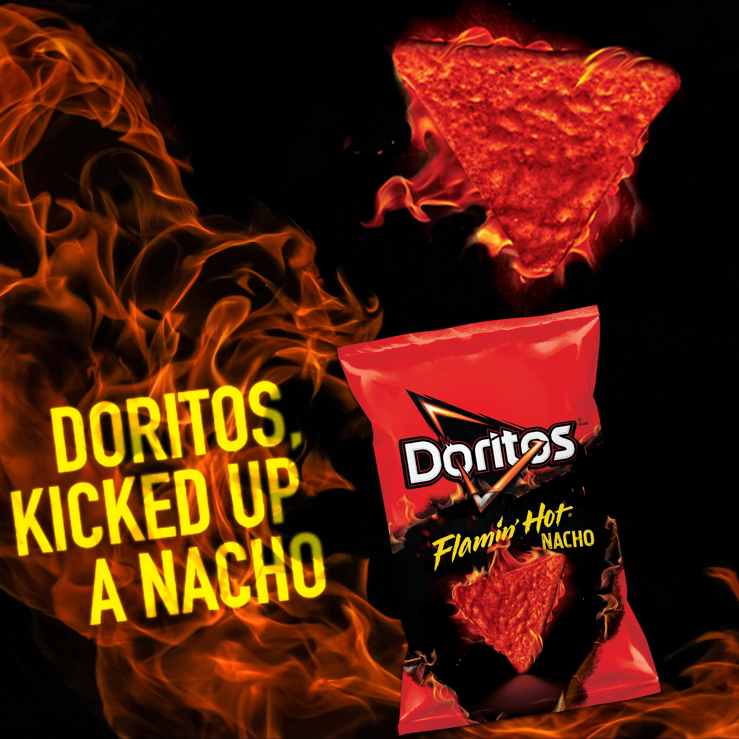 Doritos Flamin' Hot Nacho Tortilla Chips, 3.125 oz Bag