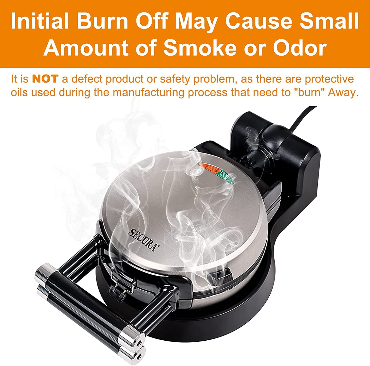 Secura Upgrade Automatic 360 Rotating Non-Stick Belgian Waffle Maker w/Remo Secura Upgrade Automatic 360 Rotating Non-Stick Belgian Waffle