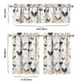 thumbnail image 6 of Kitchen Curtains 36 Inch Short - 3 Panel Set with Cute Farmhouse Egg & Chicken Print, Rod Pocket Window Curtain, 100% Polyester for Rustic Coop, Farm Kitchen, Easy Wash, 6 of 6