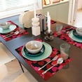 thumbnail image 6 of Love Hearts Red Background Placemats Set of 4 Table Mats Table Tableware Place Mats with Non-Slip Heat-Resistant Washable for Dining Home Kitchen Party Indoor, 6 of 6