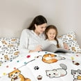 thumbnail image 4 of Feelyou Cat Kitten Bedding Comforter Set 7 Pieces, Funny Cartoon Animal Full Bedding Set, 4 of 8