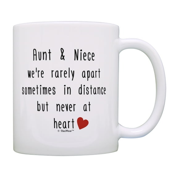ThisWear Best Aunt Gifts Aunt & Niece Rarely Apart Mother's Day Gifts for Aunt 11 ounce Coffee Mug
