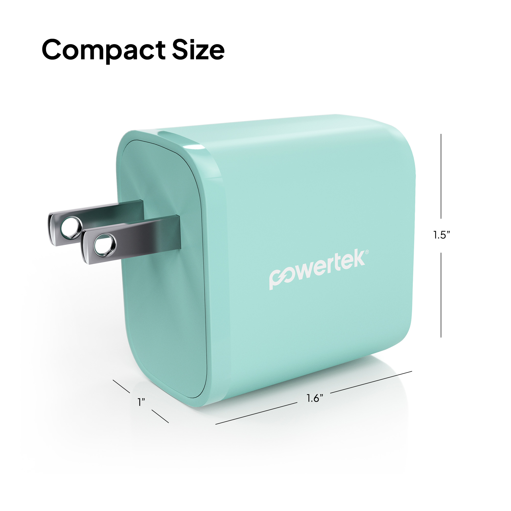 Liquipel Powertek Pastel Braided 20W Combo Wall Charger - Mint