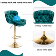 thumbnail image 3 of Swivel Kitchen High Bar Chairs with Golden Base Velvet Bar Stool Chair Height Adjustable Counter Chair with Back Swivel Barstool with Footrest for Kitchen Dining Room (Set of 6), 3 of 9