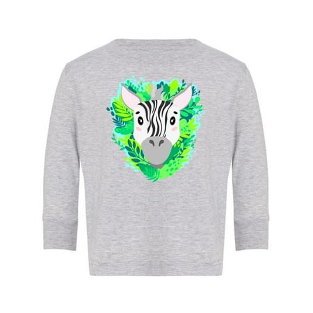 

Zebra Face With Leaves Long Sleeve Toddler -Image by Shutterstock 5 Toddler