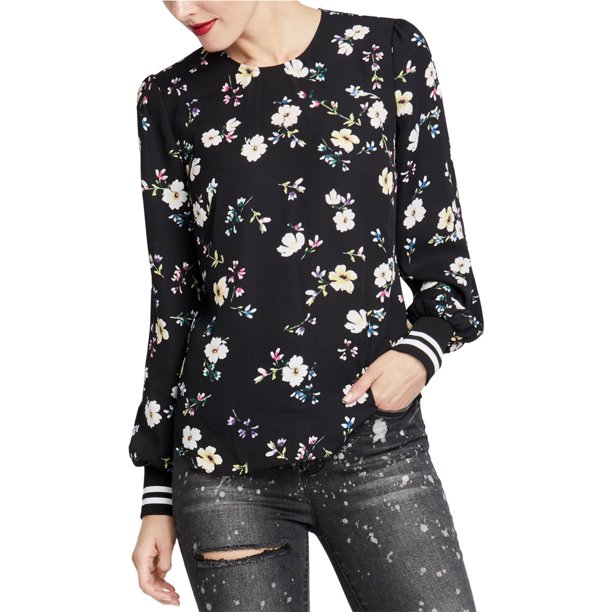 Rachel Roy Mujer Dean Pullover Blusa, Negro, Pequeño