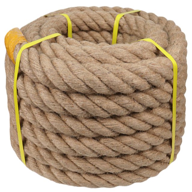 Twisted Manila Rope Natural Jute Rope (2 Inch x 50 Feet) Heavy Duty Hemp Rope for Docks, Railings, Climbing, Decorating