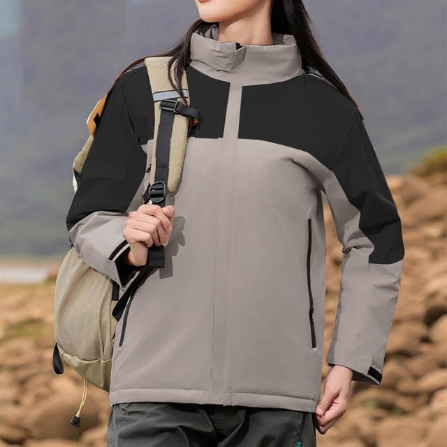 Chaquetas y abrigos casuales con capucha y manga larga para mujer, color, con bolsillo y cremallera, chaqueta cortavientos de poliéster para mujer