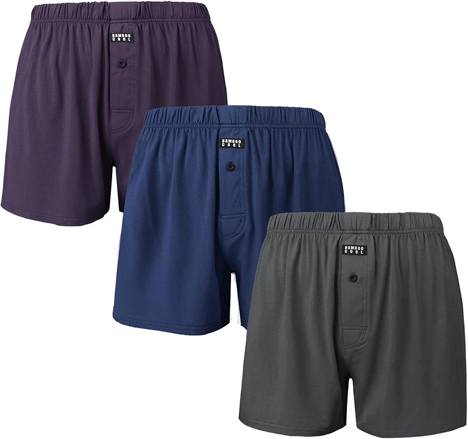 OSLEI Men's Boxers Bamboo Boxer Shorts for Men Classic Relaxed Fit