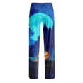 thumbnail image 5 of Satingcolo Pajama Bottoms for Women Halloween Pjs Pants Drawstring Wide Leg Lounge Pants Halloween Printed Sleepwear Trousers S-3XL, 5 of 5