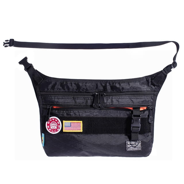 Bolso bandolera Rough Enough negro para hombre con compartimento para tableta de 8 pulgadas