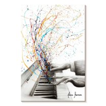 Elephant Stock The Keyboard Solo Wall Art - Vertical Canvas Wall Art - Living Room Wall Decor - Music Canvas - White And Turquoise Decor By Ashvin Harrison - 8" x 12"