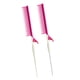 thumbnail image 2 of Peine para resaltar, peine con pinza para cardar, peine de cola de rata profesional, herramienta de estilista para el cabello rosa blanco, 2 of 9