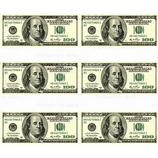 Edible money bills for cakes -$100, $50, $20, $10, $5, $1