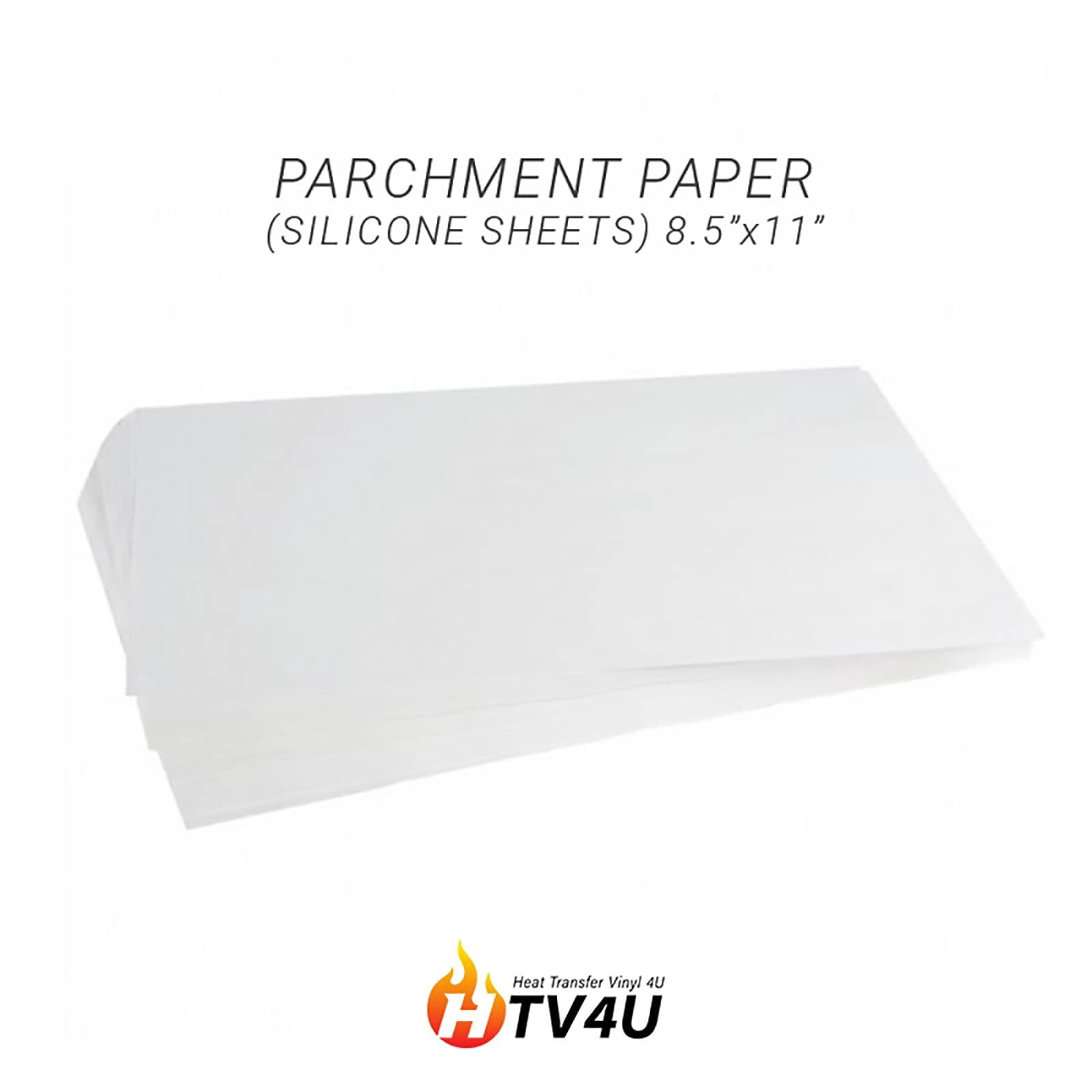 HTV4U Silicone Parchment Paper 8.5" x 11" 10 Sheets for Sublimation, Heat Press, Heat Transfer Vinyl, DIY Craft