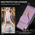 thumbnail image 3 of Crossbody Wallet Women Case for iPhone XS, iPhone X,[RFID Blocking] Credit Card Holder with Should Strap,Premium PU Leather Purse Metal Buckle Folio Flip Cover For iPhone X/XS, Purple, 3 of 8
