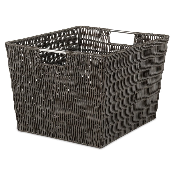 Whitmor 6084 105 4 DW 38 x 14 in. Rattique Storage Tote   Driftwood   Pack of 4
