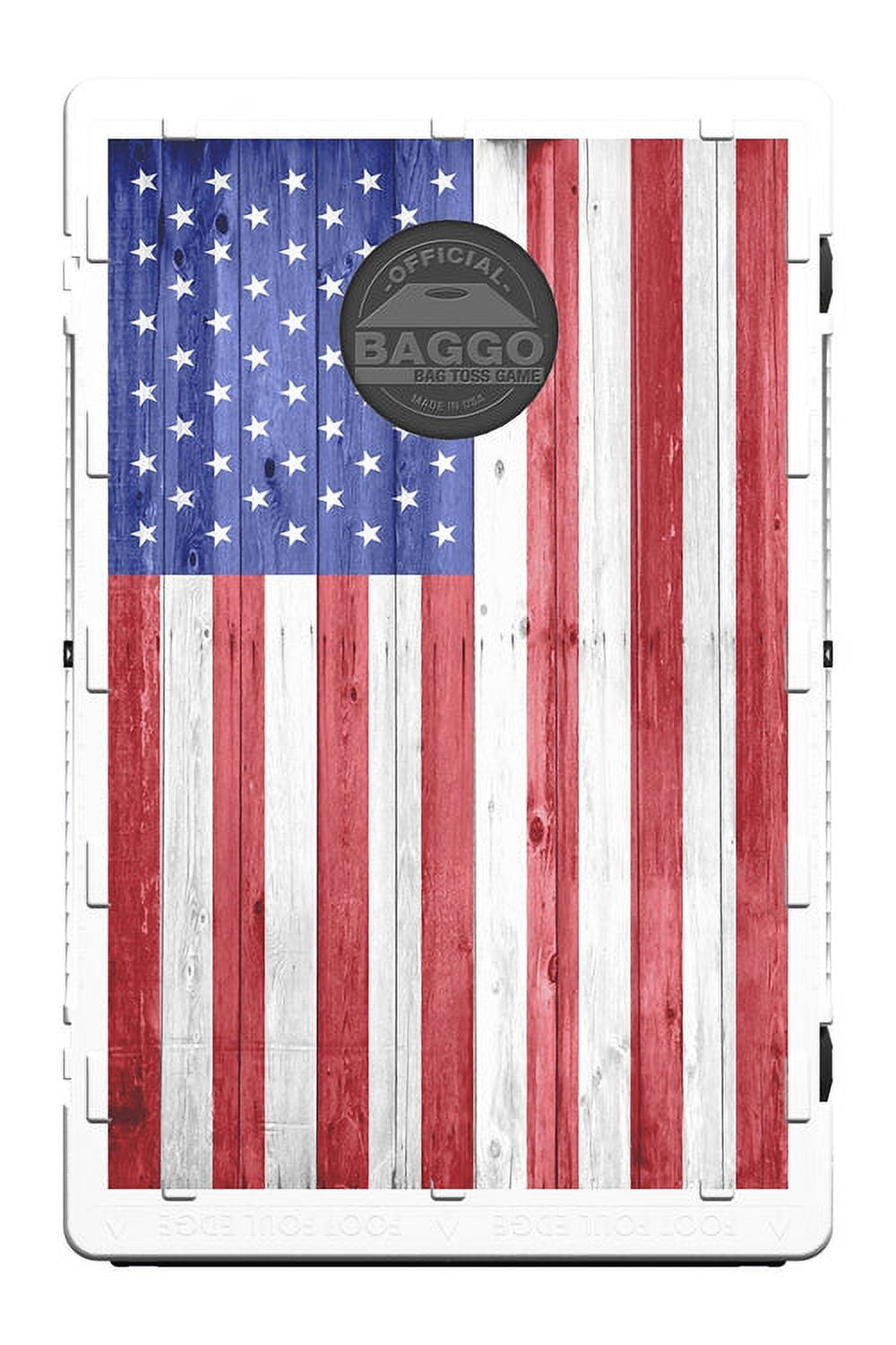 American USA Wood Texture Flag Portable 2x3 Bean Bag Toss Cornhole Style Game by BAGGO