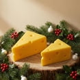 thumbnail image 3 of TRIFUNESS 2set/4pcs Realistic Resin Cheese Slice Model, Kitchen Display Prop for Christmas Halloween Party, Yellow, 3 of 7