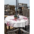 thumbnail image 2 of Outdoor Tablecloth with Umbrella Hole for Patio/Picnic/Party/Camping, Spring Floral Waterproof Table Cloth Round Cover Washable, Red Cherry Flowers Branches Oil Painting Art (Dia 60"), 2 of 8