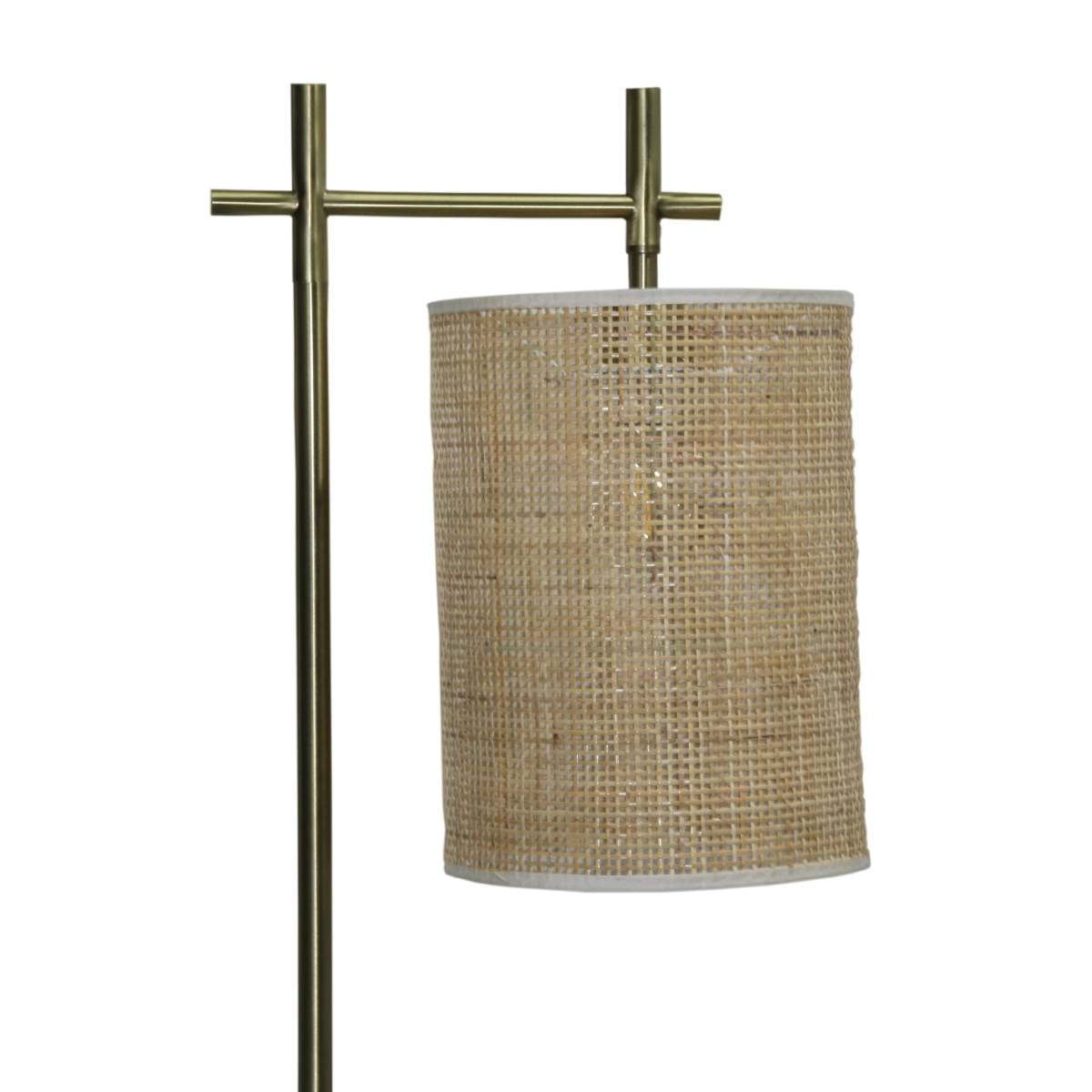 Tall Corner Floor Lamp, Standing Light for Living Room, Bedroom & Office Space Illumination Brizo Bamboo Lampshade Floor Lamp Dark brown and Bronze 110V