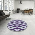 thumbnail image 3 of Ahgly Company Indoor Round Patterned Blue Novelty Area Rugs, 8' Round, 3 of 6