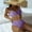 Purple, variant on Babysbule Swimsuits for Women Women's Bikini Solid Set Swimsuit Two Piece Filled Bra Swimwear Beachwear