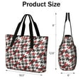 thumbnail image 3 of Women's Large Tote Bag with Zipper - 20L Red and Black Checkered Travel Beach Weekender Duffle Bag Foldable Teacher Nurse Handbag for Work, Gym Shoulder Bag - Fits 15.6" Laptop, Folds Into Pouch, 3 of 5