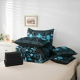 thumbnail image 5 of Manfei Black Cyan Aztec Bedding Comforter Set 7pcs for Women, Boho Tribal Abstract Ombre Queen Bedding Sets, Hippie Cactus Plant Reversible Queen Sheet Sets, Lightweight Room Decor, 5 of 7