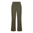 thumbnail image 7 of Sentmoon Womens Pants Wide leg High Waist Drawstring with Pockets Bell Bottoms Solid Color Palazzo Pants Athletic Delightful Women for Christmas or Going out with Friends Army Green XXXL, 7 of 7