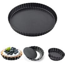 Tart Pan with Removable Bottom: Nonstick Carbon Steel 9 Inch and 4 Inch Mini Quiche Pan, Set of 5, Tart Pans for Baking, Round Cake Pans with Loose Bottom Ideal for Pies, Quiche, Cheese Cakes