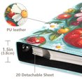 thumbnail image 3 of FORMRS 3 Ring Photo Album 4"x6" Self Adhesive Large Capacity PU Leather Cover, Pink Floral Tomatoes, 3 of 8