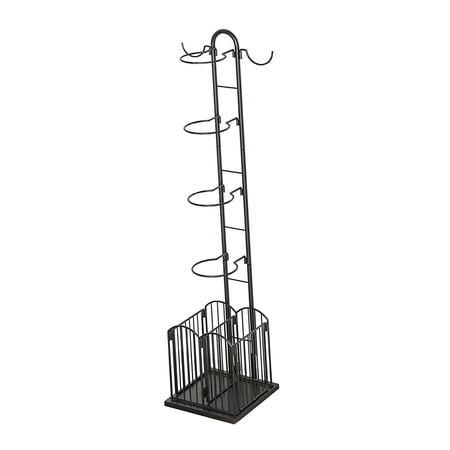 Sports Ball Storage Rack Stable Basketball Holder for Household Garage Rugby Black