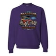 thumbnail image 2 of Wild Bobby, Ford Retro T-Bucket Roadster 1923 Vintage Garage Motors, Cars and Trucks, Unisex Crewneck Graphic Sweatshirt, Purple, Medium, 2 of 4