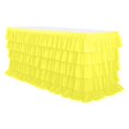 thumbnail image 1 of Feltree Five-Layer Pleated Tablecloth Elegant Ruffle Design for Oval Tables Wedding Birthday Party Decor Wrinkle-Resistant Polyester 9 Feet Machine Washable, 1 of 8