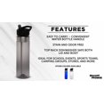 thumbnail image 2 of Plastic Water Bottle 24 oz with Inside Straw - BPA Free, Screw-On Cap, Flip Top Nozzle Mechanism - Slim Translucent Body - Eastman Tritan Copolyester - Charcoal - 10 Pack, 2 of 5