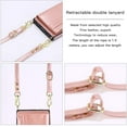 thumbnail image 2 of Wallet Case Fit for iPhone 12 6.1“,Adjustable Crossbody Zipper Cover with Card Holder Slot Neck Strap Lanyard Purse Shoulder Strap Purse Case for iPhone 12 Pro FK Rose Gold, 2 of 12