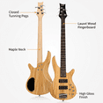 thumbnail image 5 of 44 Inch GIB 5 String H-H Pickup Laurel Wood Fingerboard Electric Bass Guitar with Bag and other Accessories Burlywood, 5 of 8