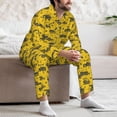 thumbnail image 7 of Lsque Vintage Excavator Pattern Long Sleeve Pajama Set for Men - Soft 2-Piece Sleepwear and Loungewear Set with Pockets, Comfy Nightwear-Medium, 7 of 7
